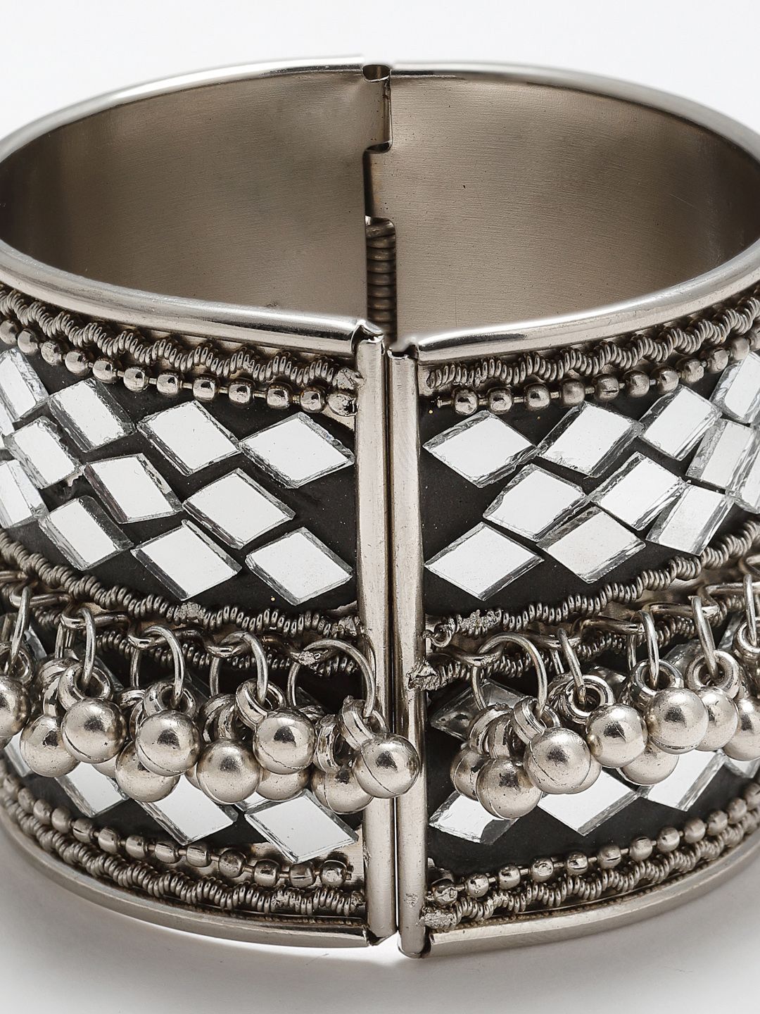 Anouk Silver-Plated Artificial Beaded Cuff Bracelet