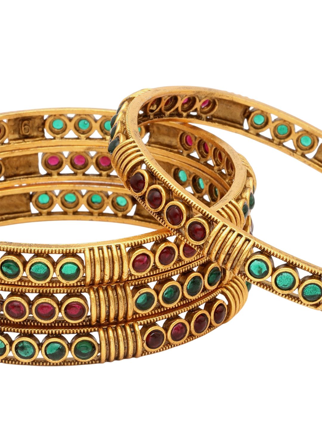 Set PANASH 4 Gelang Antik Buatan Tangan Bersalut Emas 24CT