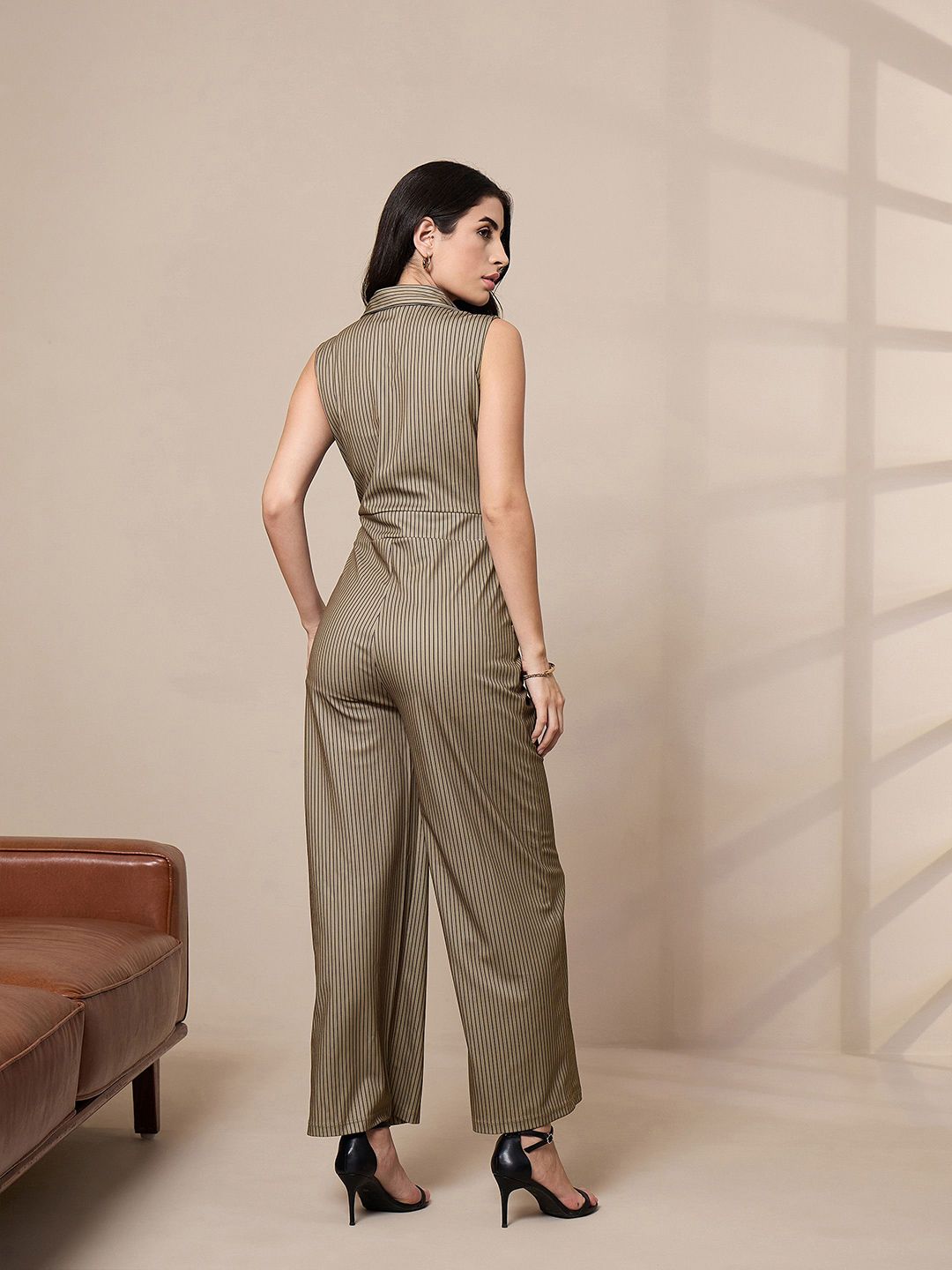 SASSAFRAS worklyf Striped Basic Jumpsuit