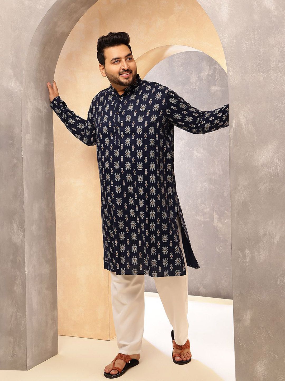 SOJANYA PLUS Motif Etnik Lelaki Bercetak Kurta