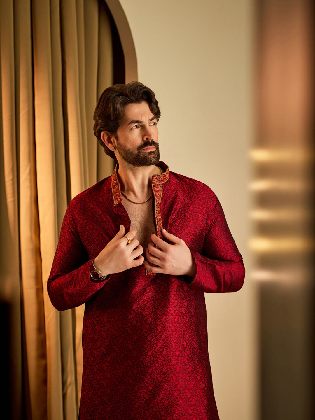 SOJANYA Paisley Woven Design Regular Straight Kurta With Dhoti Pant