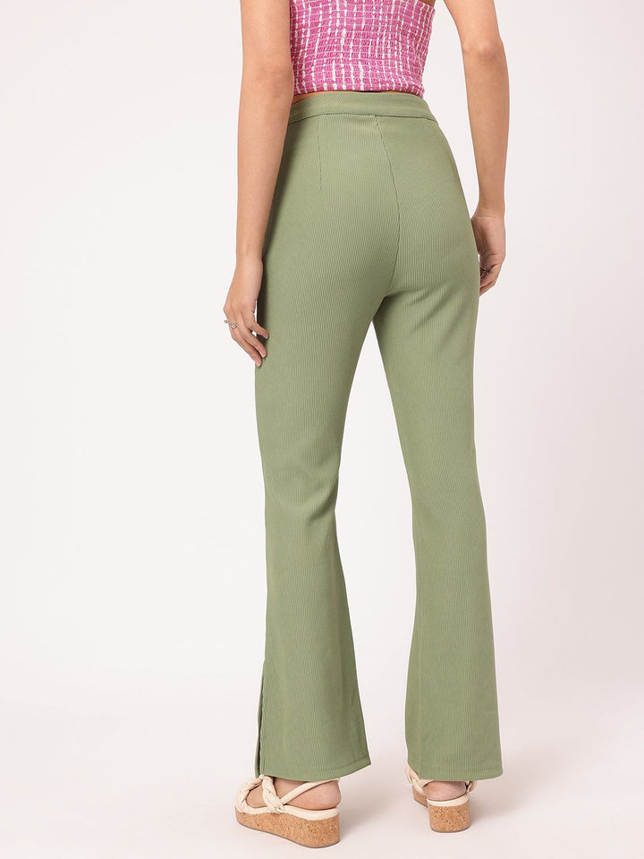DressBerry Women Elegant Essence Self Striped Trousers