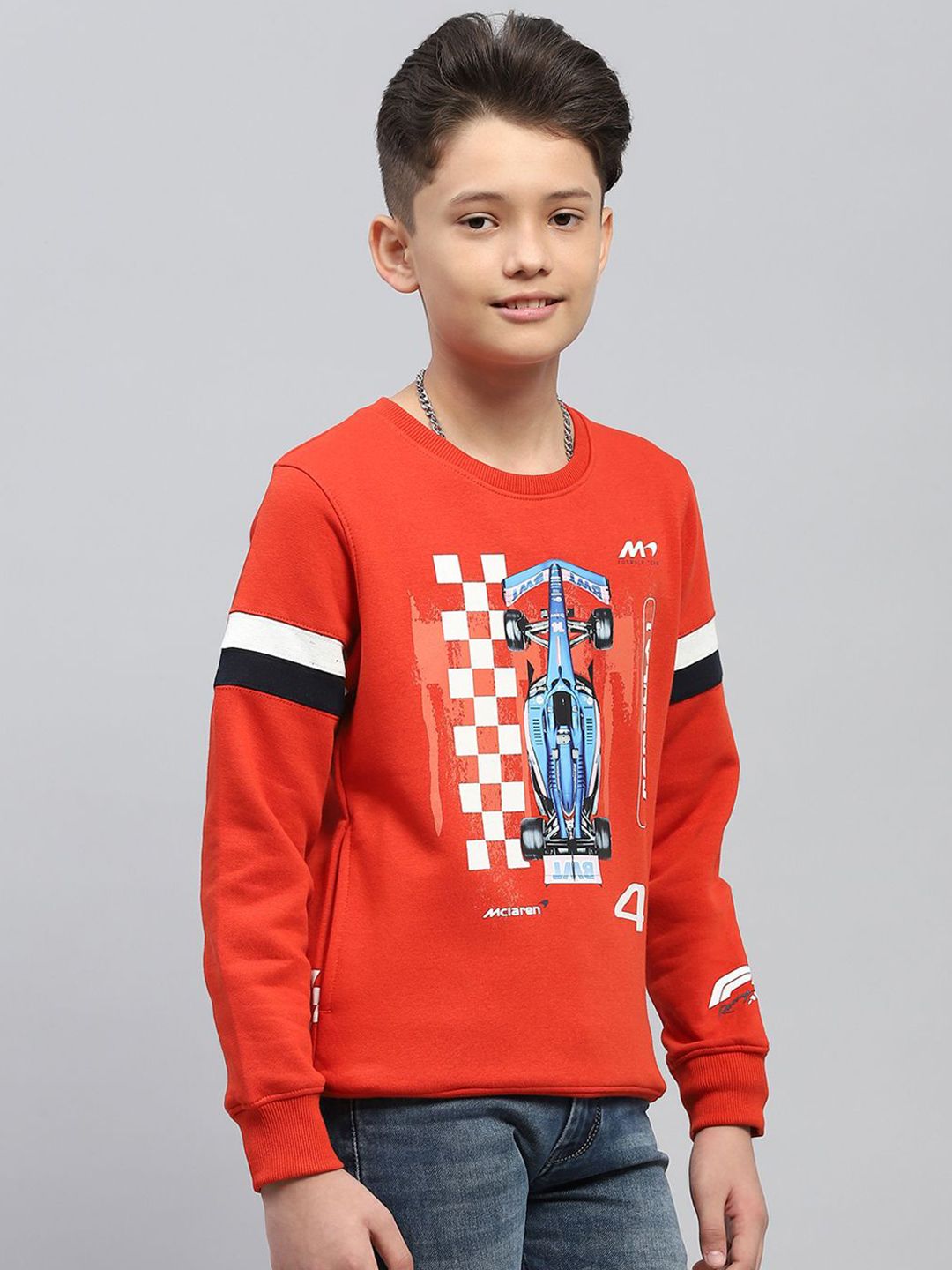 Monte Carlo Boys Typography Printed Cotton Sweatshirt