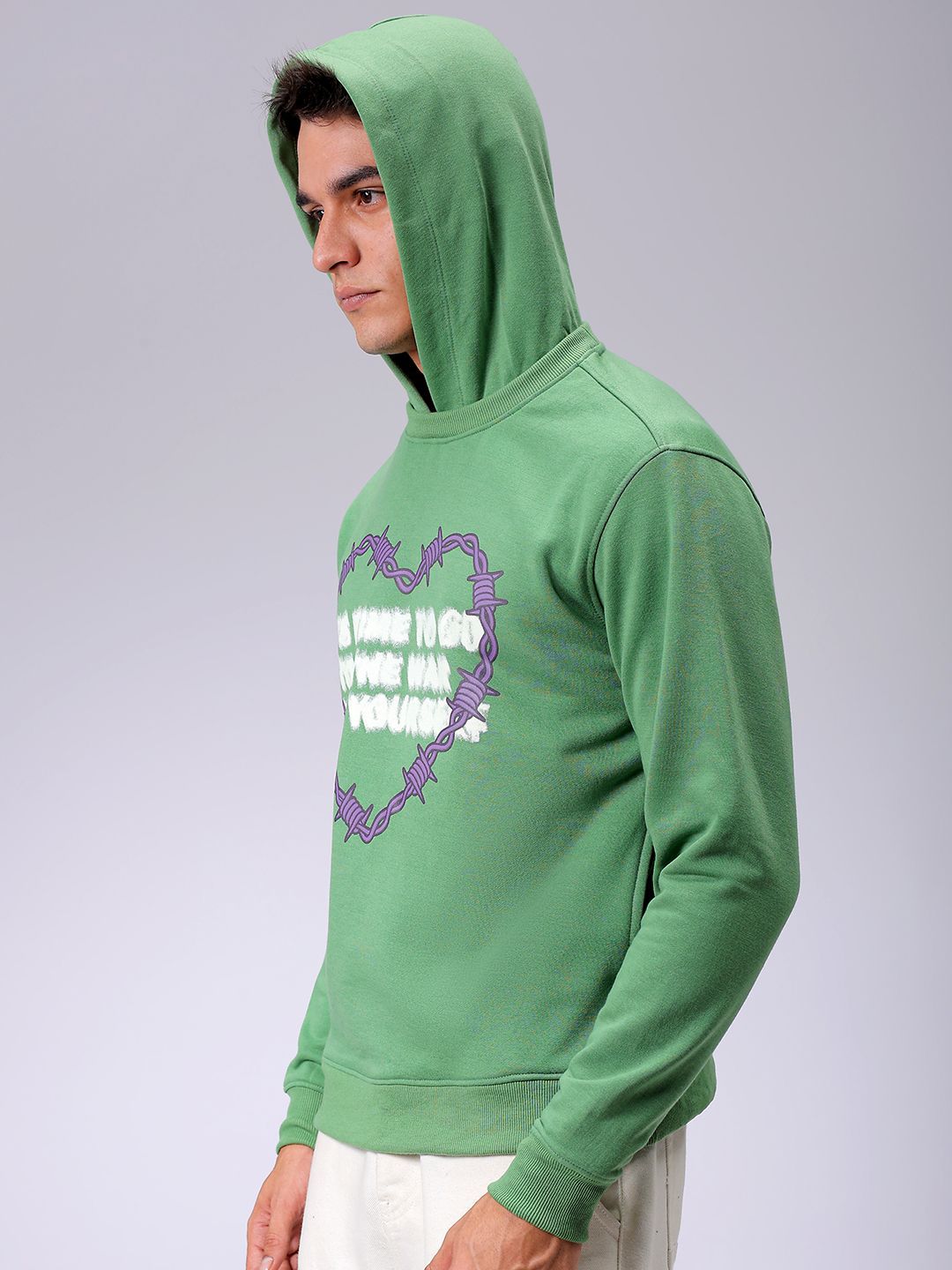 The Indian Garage Co Men Typography Printed Hooded Sweatshirt
