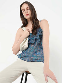 RAREISM Women Abstract Printed Shoulder Straps Top