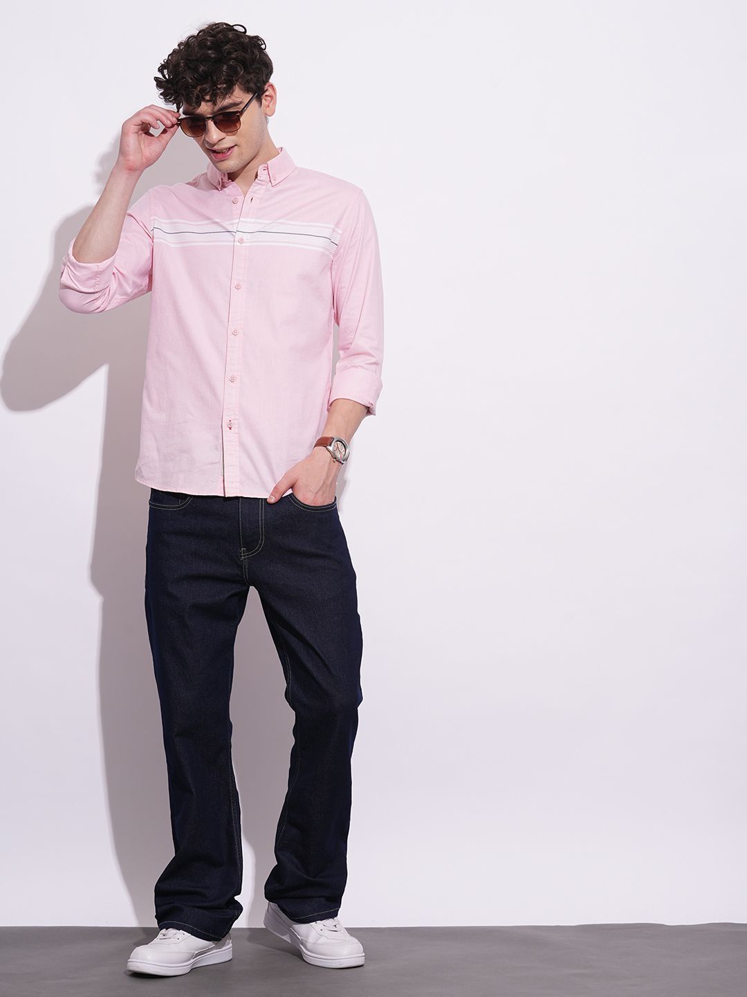 Being Human Men Classic Slim Fit Horizontal Stripes Opaque Striped Casual Shirt