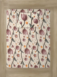 KLOTTHE Cream & Pink Floral Printed Fitted 300TC Single 7D Bedsheet With Pillow Cover