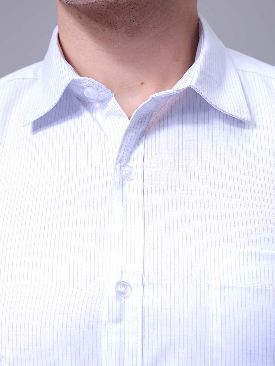 The Indian Garage Co. X Luxe Men Slim Fit Spread Collar Vertical Striped Formal Shirt
