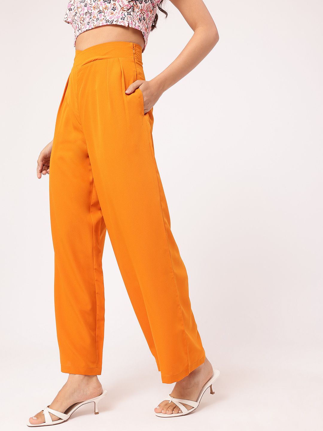 DressBerry Women Cyber Chic Pleated Flared Trouser