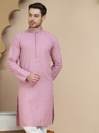 JOMPERS Men lelaki bersulam geometri sequinned kurta