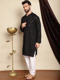Anouk Men Ethnic Motifs Embroidered Regular Mirror Work Pure Cotton Kurta With Pyjama