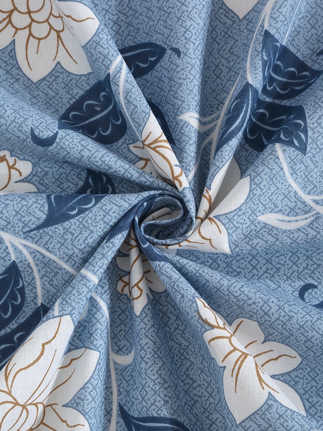 Myntra Elegant Homes Blue 400 TC Pure Cotton Fitted Single Bedsheet Set 2.25 m x 1.5 m