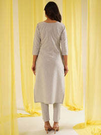 KALINI Women Embroidered Sequinned Kurta with Trousers