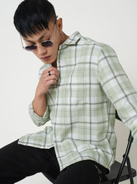 VASTRADO Men Classic Spread Collar Checked Cotton Slim Fit Casual Shirt