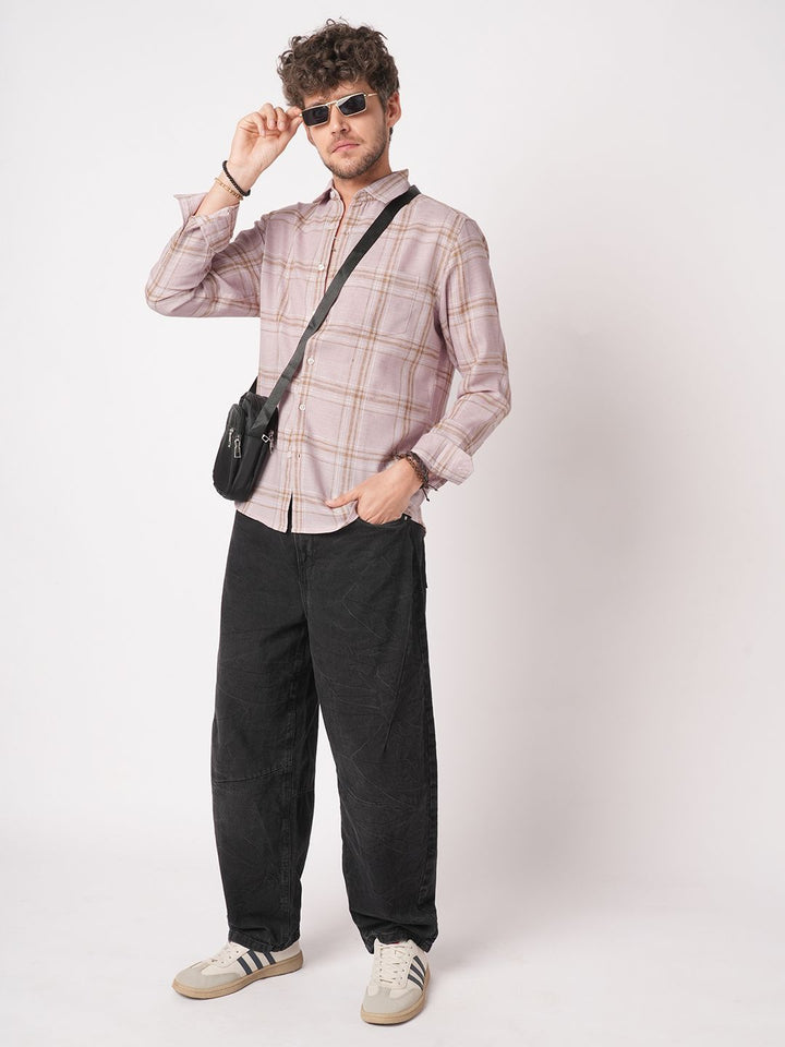 VASTRADO Classic Checked Slim Fit Pure Cotton Casual Shirt