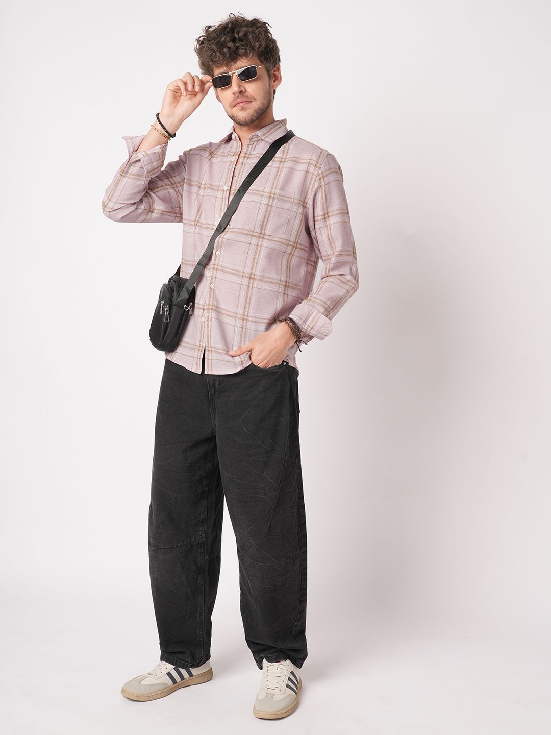 VASTRADO Classic Checked Slim Fit Pure Cotton Casual Shirt