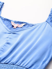 all about you Satin Finish Smocked Maxi Dress