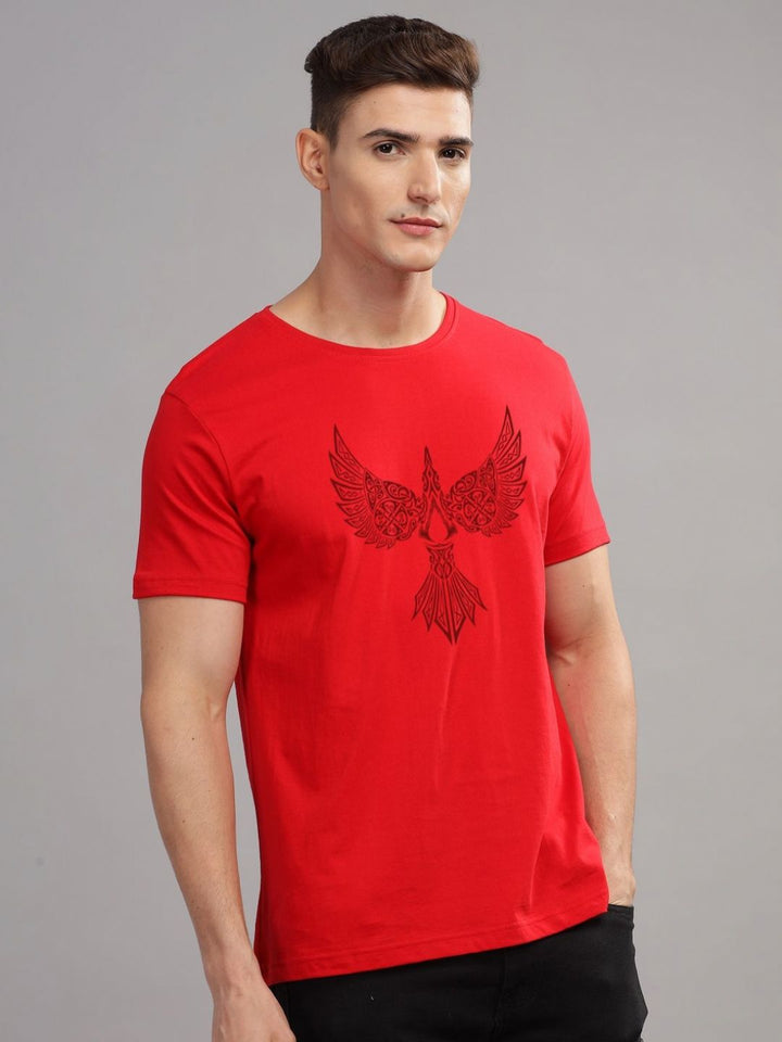 ADRO Men Typography Printed Applique T-shirt