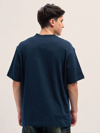 THE BEAR HOUSE Men Graphic Printed Round Neck Cotton Oversized T-shirt