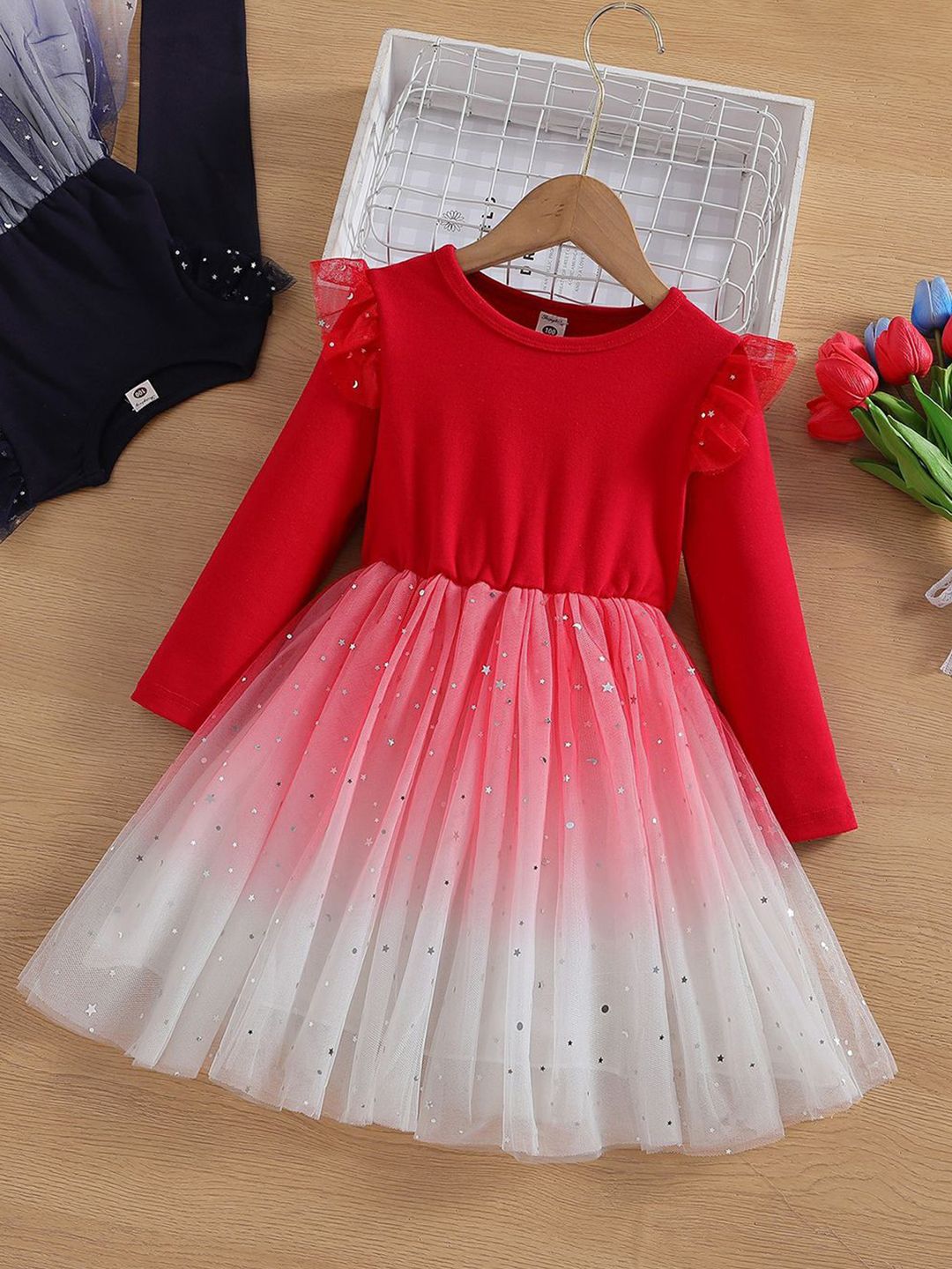 YK Embellished Fit & Flare Dress