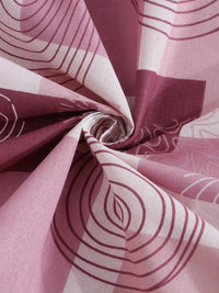 KLOTTHE Pink Geometric Cotton Single Bedsheets