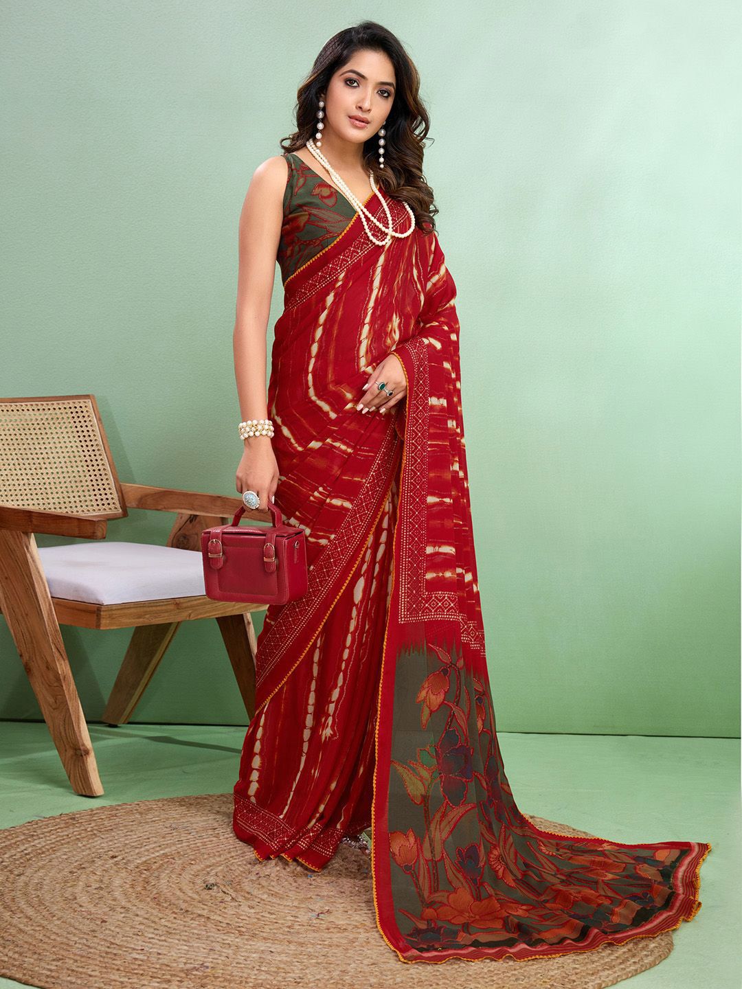 Saree mall Women Block Print Sarees With Blouse Piece