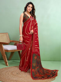 Saree mall Women Block Print Sarees With Blouse Piece