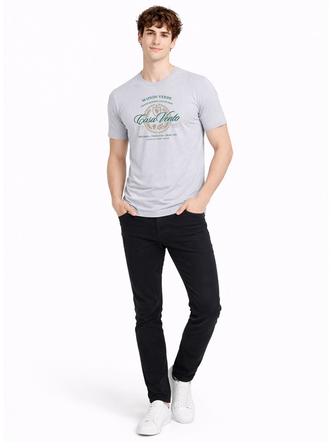 ADRO Typography Printed Round Neck Short Sleeves Regular Fit Pure Cotton T-shirt