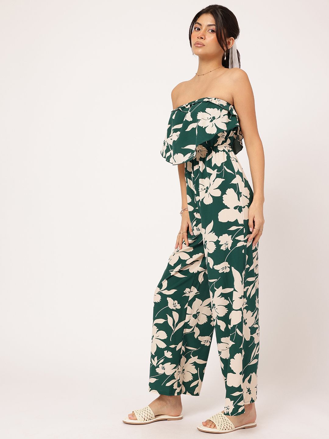 DressBerry Strapless Serenity Floral Print Layered Bandeau Jumpsuit