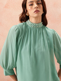 all about you Embellished High Neck Top