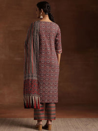 Libas Ethnic Motifs Printed Gotta Patti Pure Cotton Kurta with Trousers & Dupatta