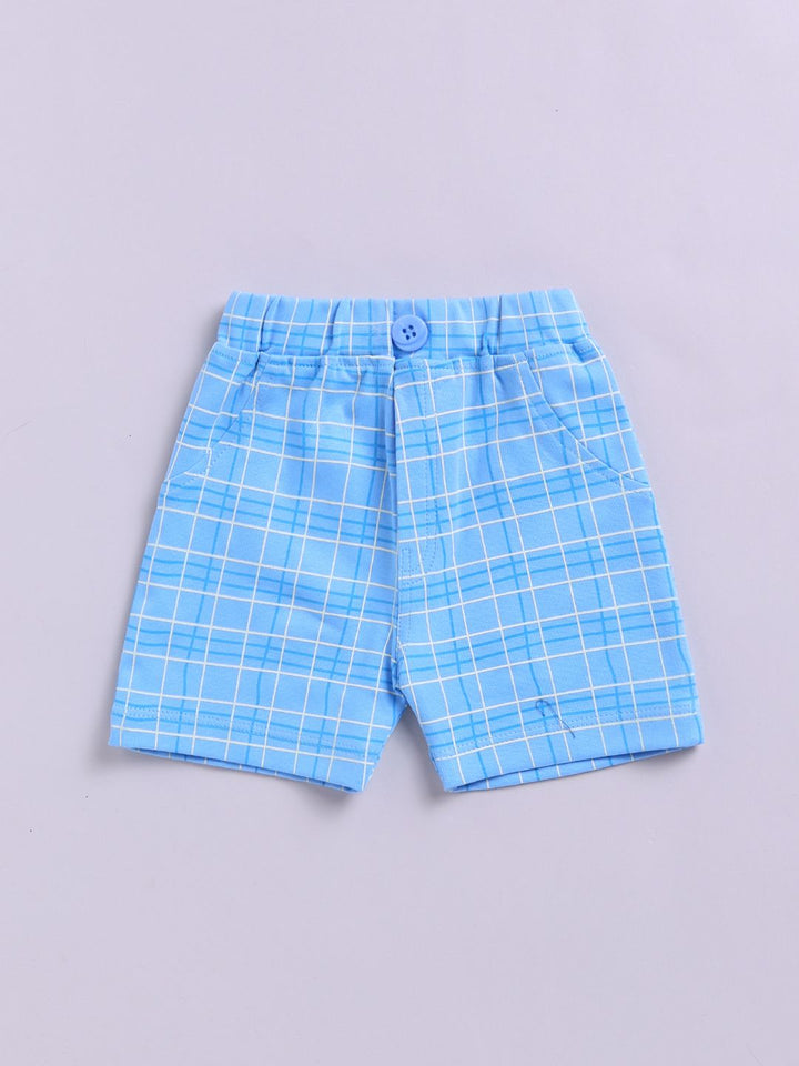 Moms Love Infant Boys Checked Pure Cotton Clothing Set
