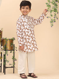 Cutiekins Boys Floral Printed Regular Kurta Sets