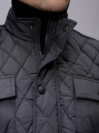 The Indian Garage Co Men Puffer Jacket with Patchwork