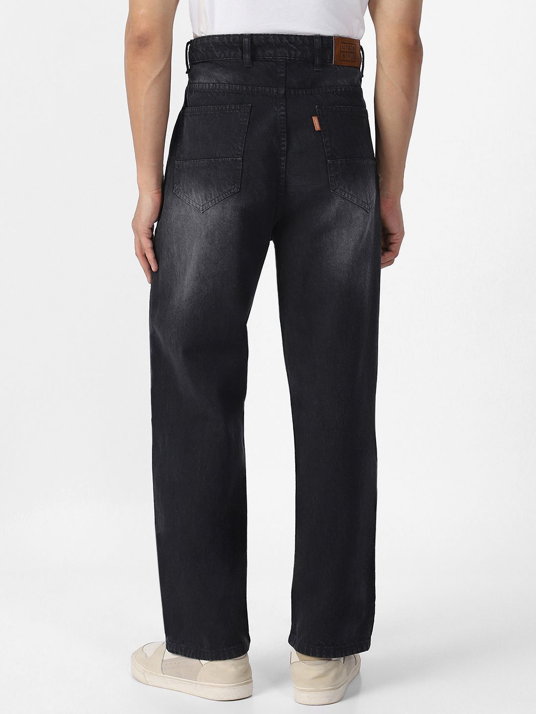 Urbano Fashion Men Loose Relaxed Fit Heavy Fade Jeans