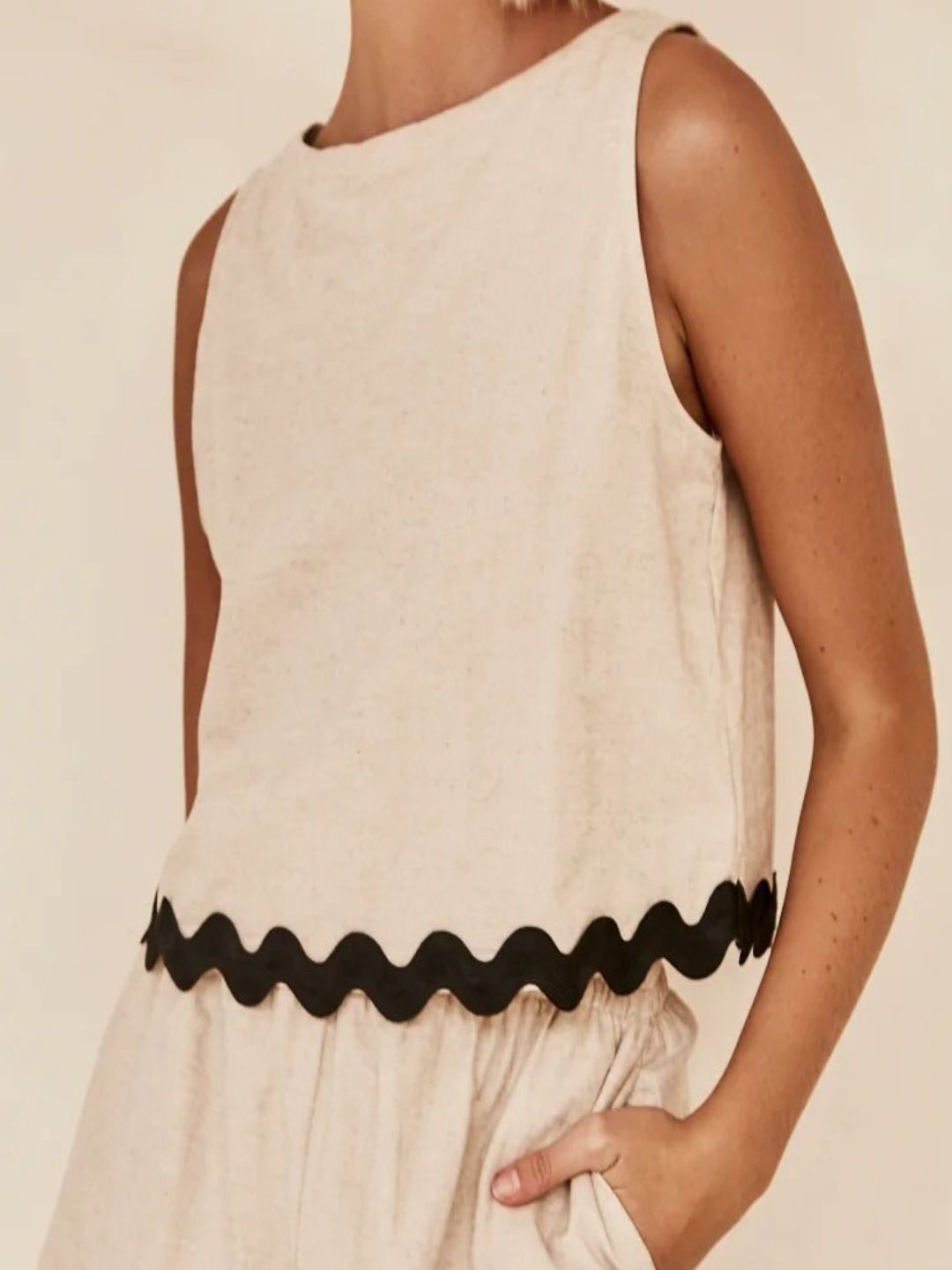 all about you Ruffle Waves Round Neck Top With Shorts Co-Ords