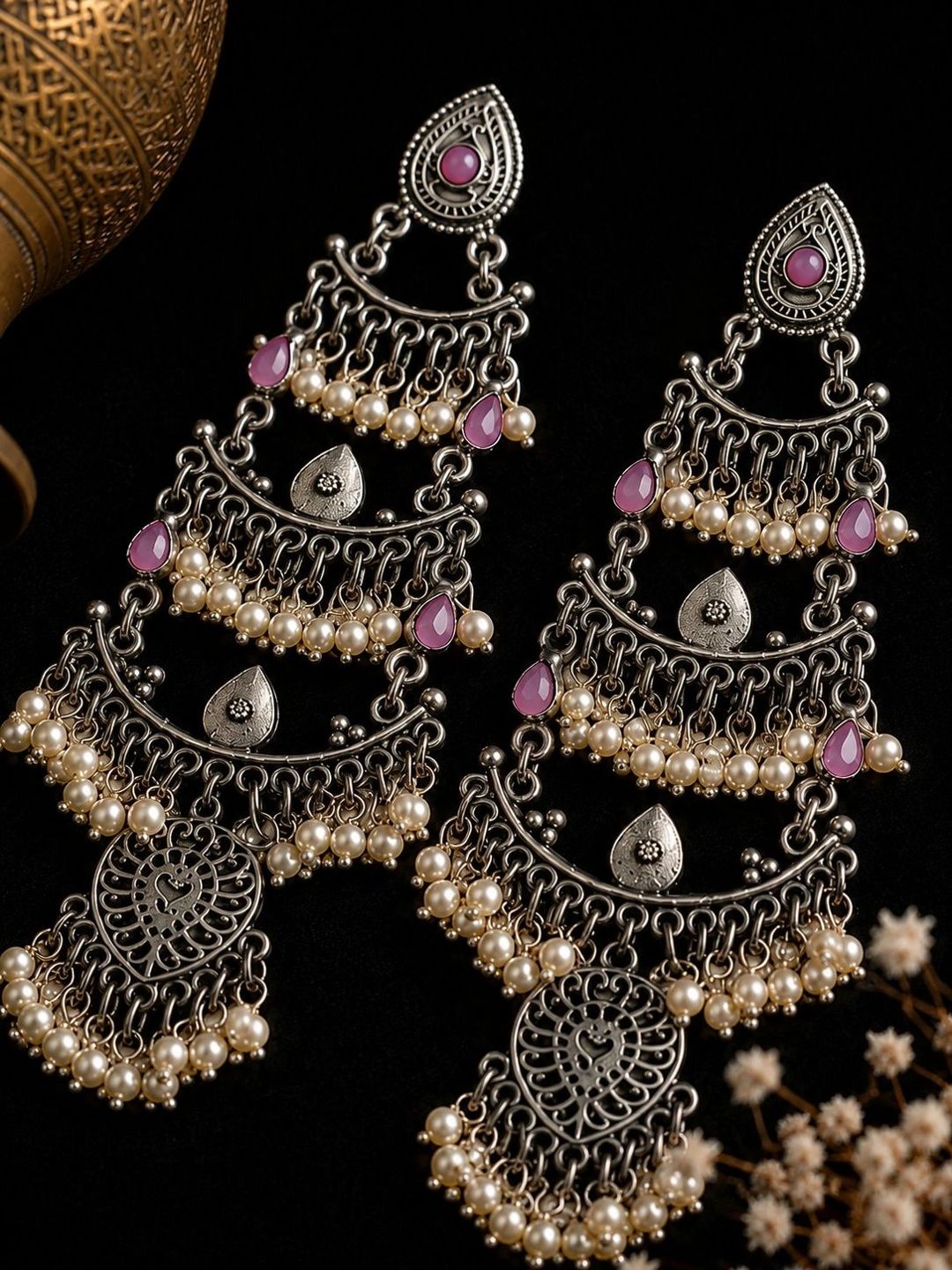 PANASH Teardrop Shaped Drop Earrings