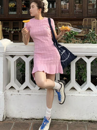 DressBerry Round Neck Drop-Waist Dress