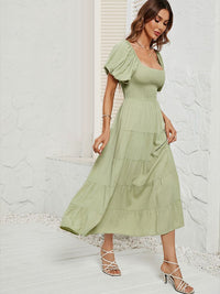 all about you Flutter Sleeve Fit & Flare Midi Dress