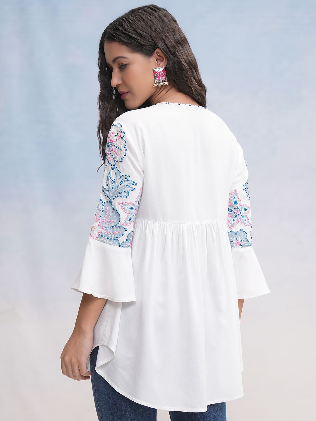 Vishudh Women Self Design Round Neck Top