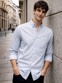 ADRO Men Standard Striped Casual Shirt