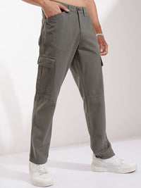 HIGHLANDER Men Straight Fit Easy Wash Cargos Trousers