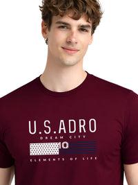 ADRO Men Brand Logo Printed T-shirt