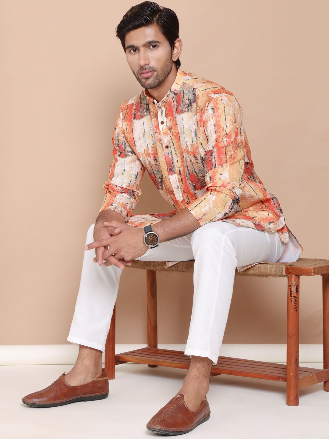 Jompers Men Printed Regular Pure Cotton Kurta with Pyjamas
