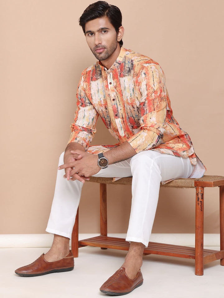 Jompers Men Printed Regular Pure Cotton Kurta with Pyjamas