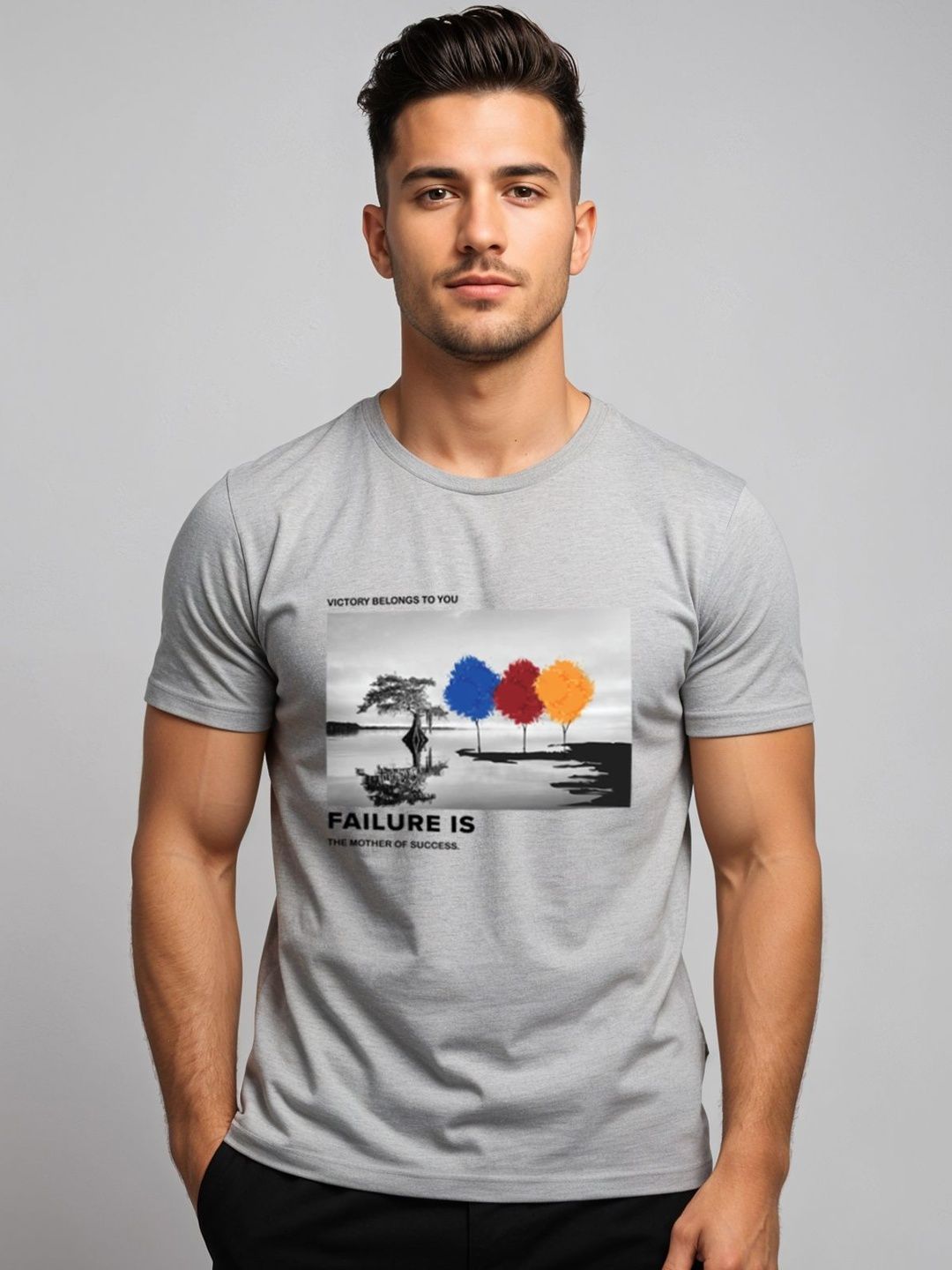 ADRO Graphic Printed Round Neck Skin-Friendly Regular Fit T-shirt