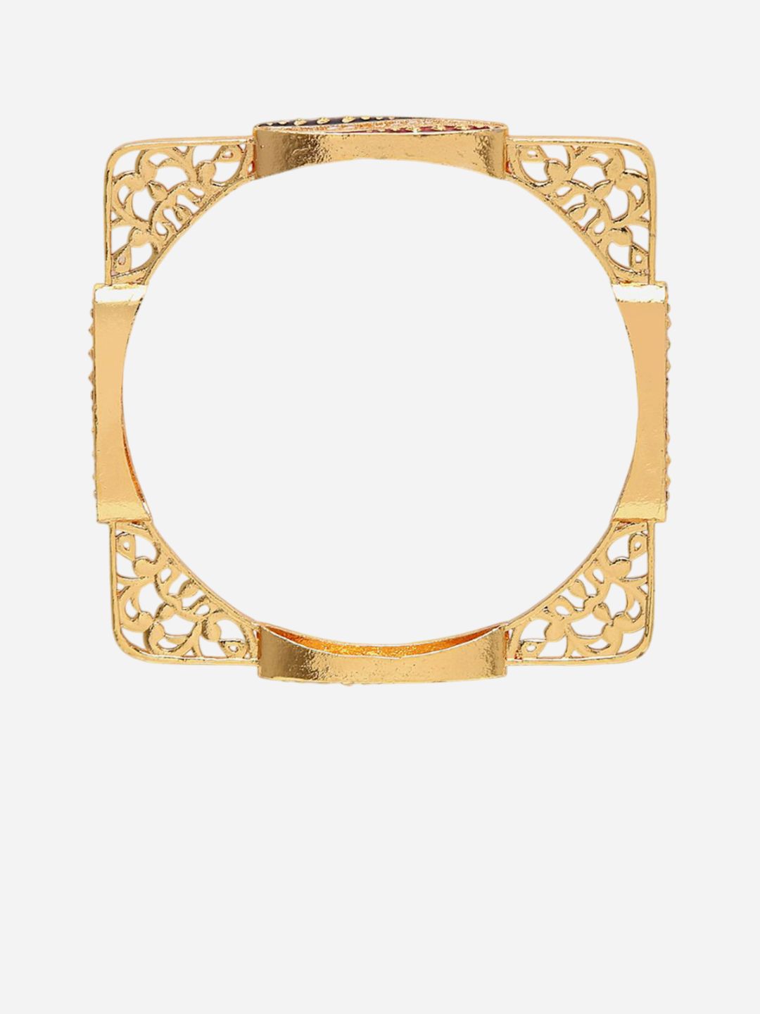 Anouk Set Of 2 Gold-Plated American Diamond Stone Studded Square Bangles