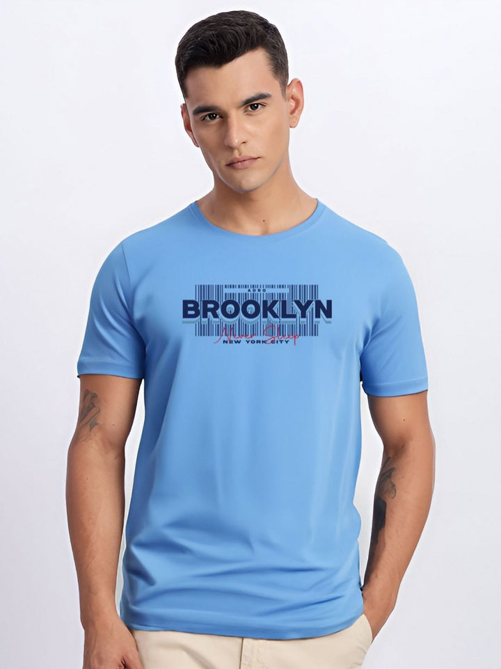 ADRO Typography Printed Round Neck Cotton T-shirt