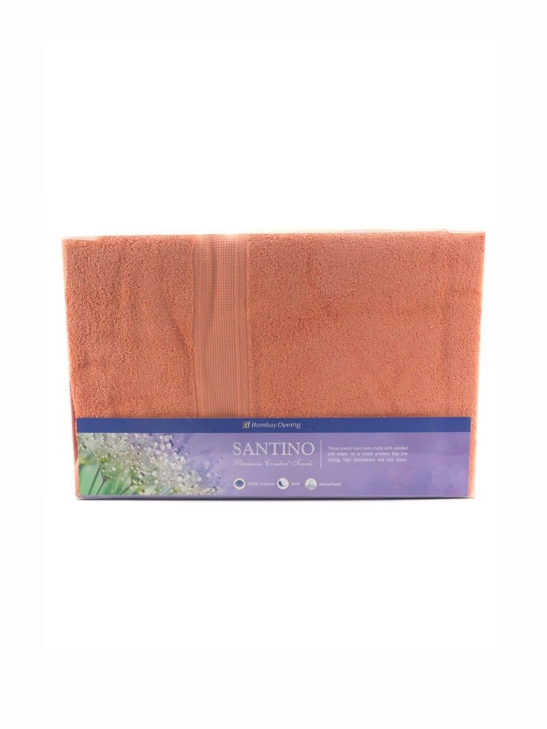 BOMBAY DYEING Peach-Coloured Cotton 550 GSM Bath Towel