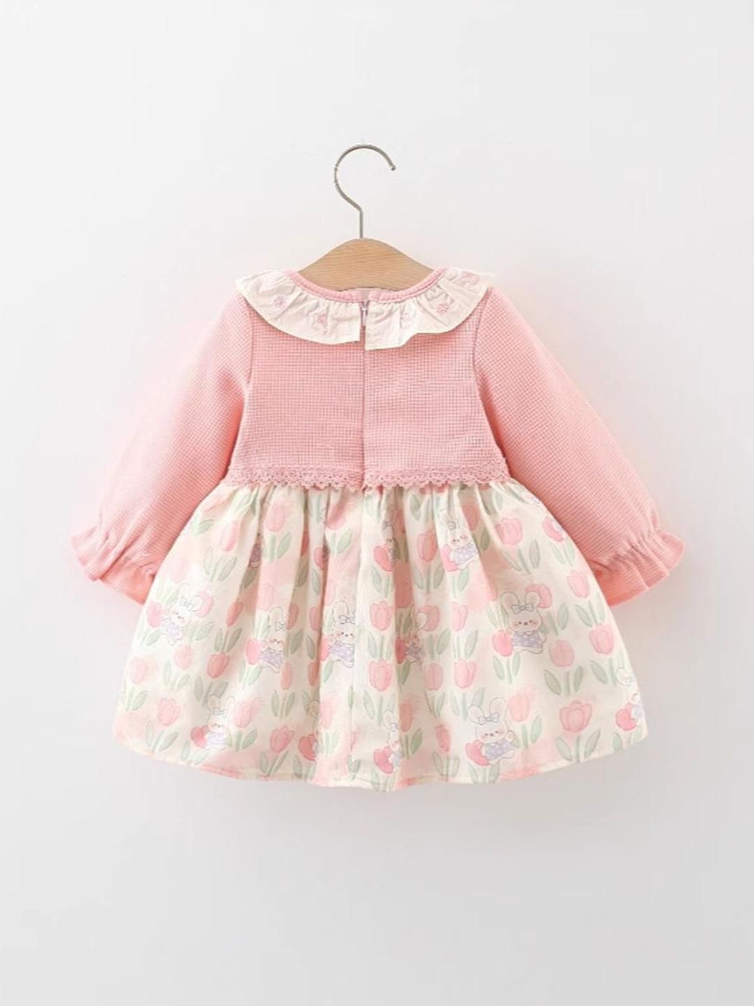 YK Floral Print Fit & Flare Dress